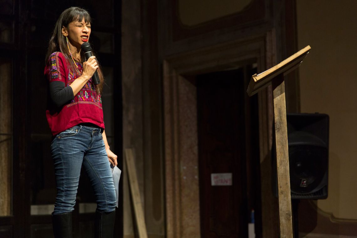 Regina José Galindo, Voz Humana. Poetry Reading. Venice International Performance Art Week (2014). Photograph by Monika Sobczak.